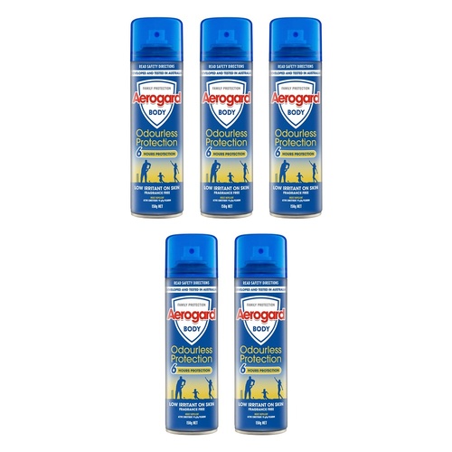 Aerogard Odourless Insect Repellent Aerosol Spray 150g Pack of 5