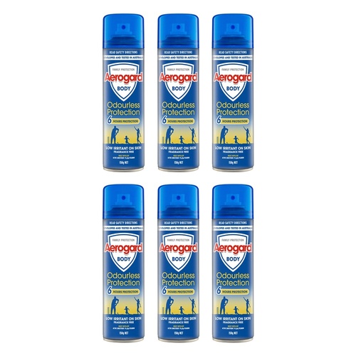 Aerogard Odourless Insect Repellent Aerosol Spray 150g Pack of 6