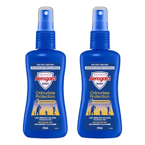 Aerogard Odourless Low Irritant Pump Spray 135mL Pack of 2