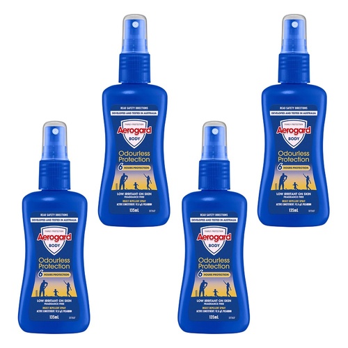 Aerogard Odourless Low Irritant Pump Spray 135mL Pack of 4