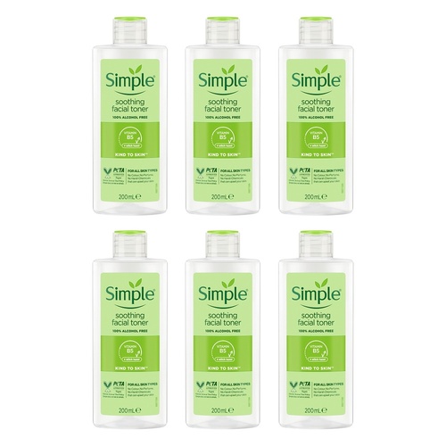 Simple Kind To Skin Soothing Facial Toner 200mL Pack of 6