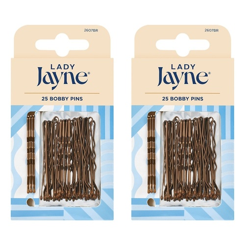 Lady Jayne Brown Bobby Pins 25 Pack Bundle of 2