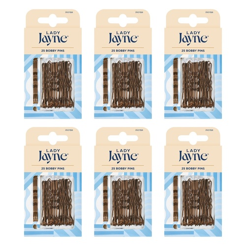 Lady Jayne Brown Bobby Pins 25 Pack Bundle of 6