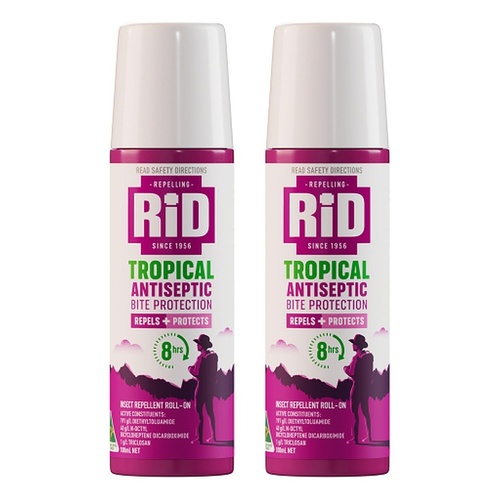 RID Tropical Antiseptic Bite Protection Roll-On 100mL Pack of 2