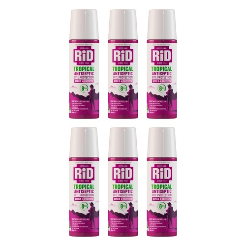 RID Tropical Antiseptic Bite Protection Roll-On 100mL Pack of 6