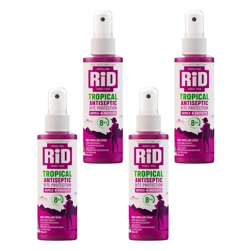 RID Tropical Antiseptic Bite Protection Spray 100mL Pack of 4