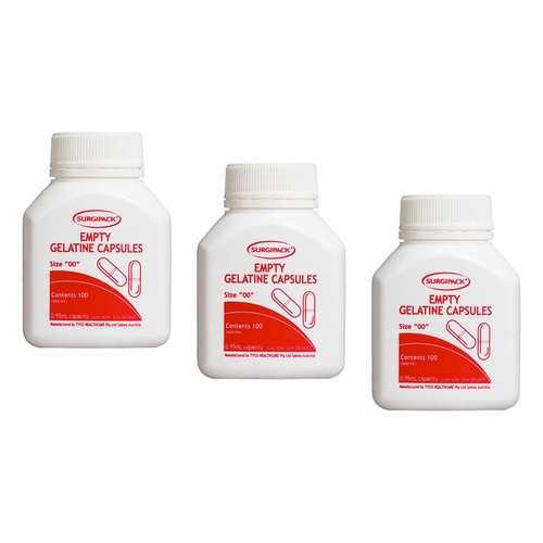 SurgiPack Empty Gel Capsules 6034 Pack of 3