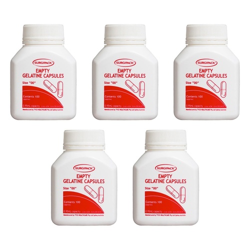 SurgiPack Empty Gel Capsules 6034 Pack of 5