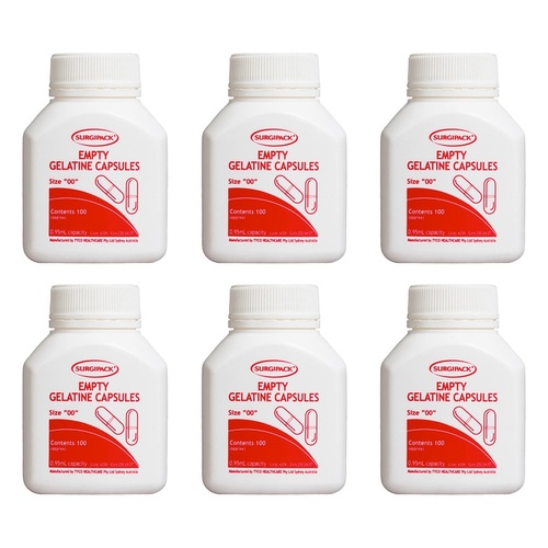 SurgiPack Empty Gel Capsules 6034 Pack of 6