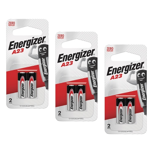 Energizer A23 12V Alkaline Batteries 2 Pack Bundle of 3