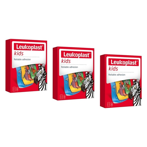 Leuko Leukoplast Kids First Aid Dressings Animal Motifs 12 Pack Bundle of 3