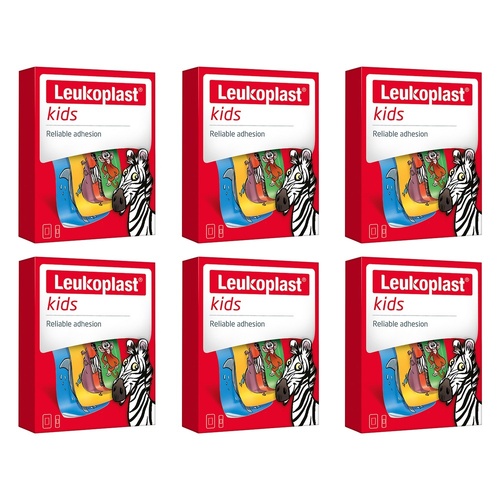 Leuko Leukoplast Kids First Aid Dressings Animal Motifs 12 Pack Bundle of 6