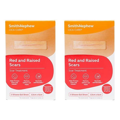 Cica-Care Silicone Gel Sheet Scar Treatment 12cm x 6cm Pack of 2