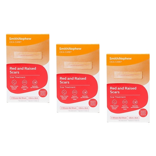 Cica-Care Silicone Gel Sheet Scar Treatment 12cm x 6cm Pack of 3