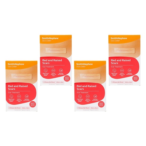 Cica-Care Silicone Gel Sheet Scar Treatment 12cm x 6cm Pack of 4