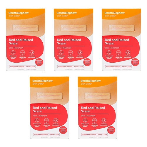 Cica-Care Silicone Gel Sheet Scar Treatment 12cm x 6cm Pack of 5