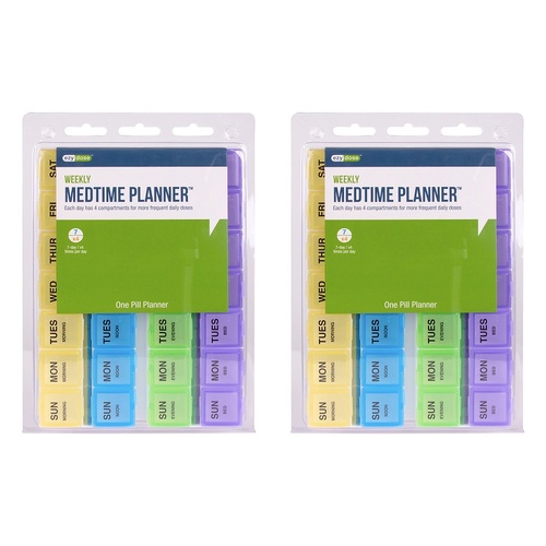 Ezy Dose Weekly Four Times A Day Medtime Planner Pack of 2