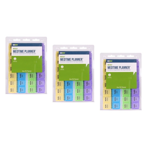 Ezy Dose Weekly Four Times A Day Medtime Planner Pack of 3