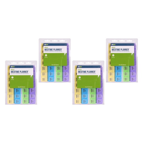 Ezy Dose Weekly Four Times A Day Medtime Planner Pack of 4