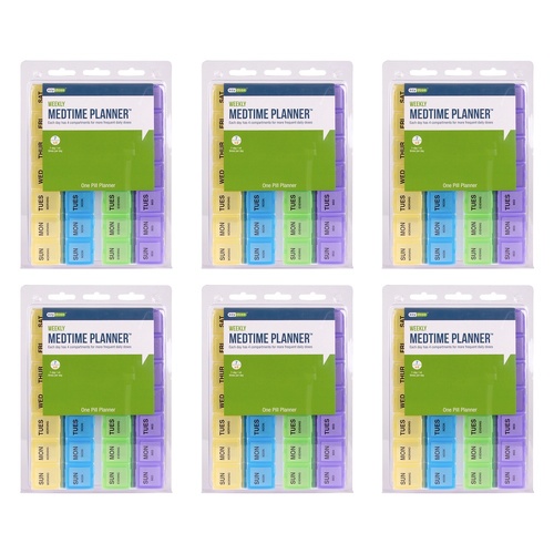 Ezy Dose Weekly Four Times A Day Medtime Planner Pack of 6