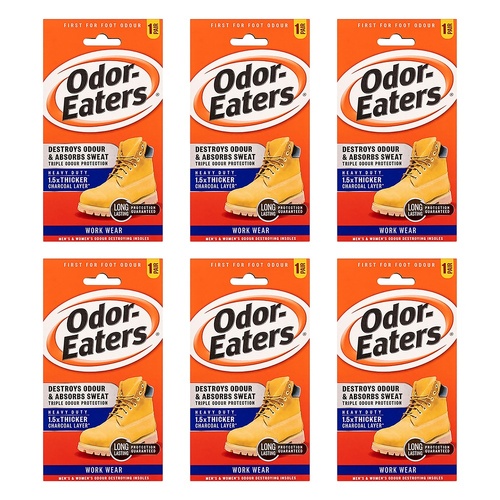 Odor-Eaters Work Wear Insoles Pack of 6