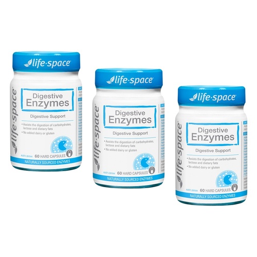 Life-Space Digestive Enzymes 60 Capsules Pack of 3