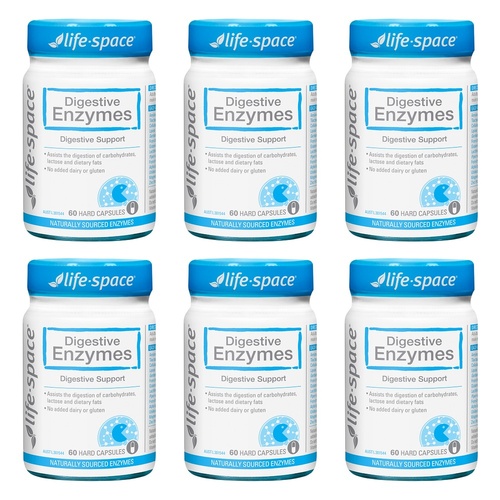 Life-Space Digestive Enzymes 60 Capsules Pack of 6