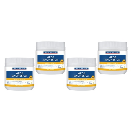 Ethical Nutrients Mega Magnesium Muscle Health Citrus 200g Pack of 4