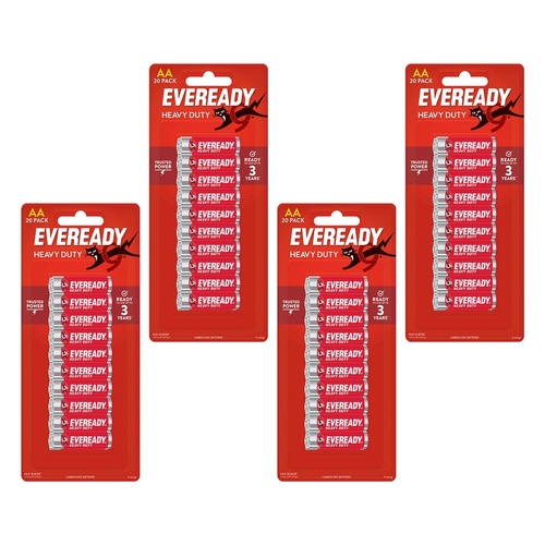 Energizer Eveready Value Pack AA Batteries 20 Pack Bundle of 4