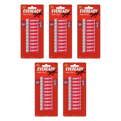 Energizer Eveready Value Pack AA Batteries 20 Pack Bundle of 5