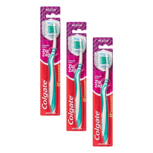 Colgate ZigZag Adult Toothbrush Soft Medium Pack of 3