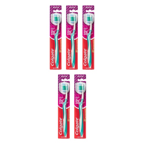 Colgate ZigZag Adult Toothbrush Soft Medium Pack of 5
