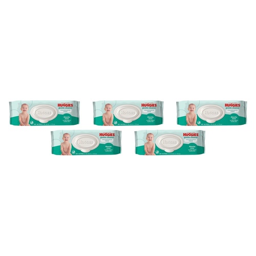 Huggies Gentle Cleanse Fragrance Free Baby Wipes, 3-in-1 Clean, 80 Pack of 5