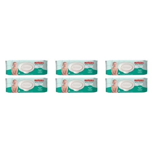Huggies Gentle Cleanse Fragrance Free Baby Wipes, 3-in-1 Clean, 80 Pack of 6