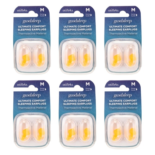 OTIFLEKS Ultimate Comfort Sleeping Earplugs Medium Pack of 6