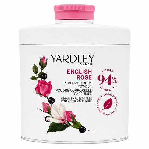 Yardley English Rose Body Powder Vegan Friendly 50g Plant Based Soft Skin