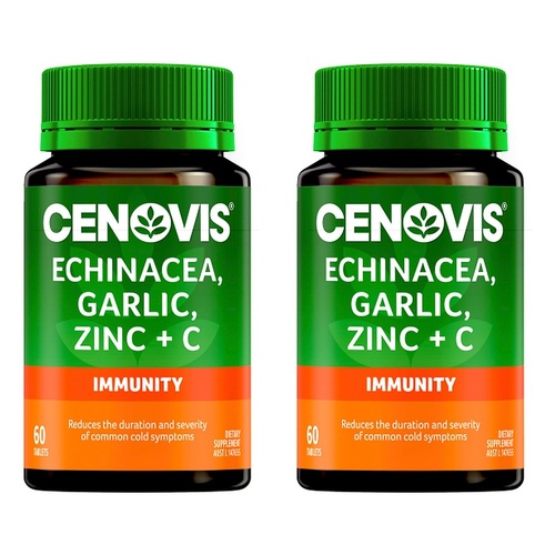 Cenovis Echinacea, Garlic, Zinc & C Immunity 60 Tablets Pack of 2