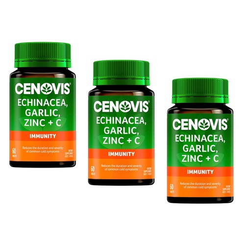 Cenovis Echinacea, Garlic, Zinc & C Immunity 60 Tablets Pack of 3