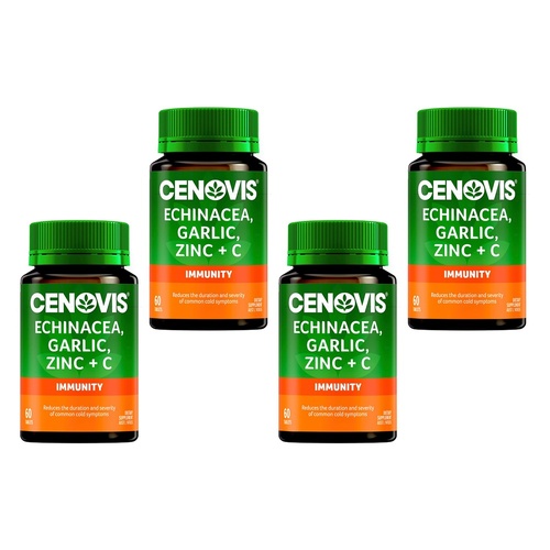 Cenovis Echinacea, Garlic, Zinc & C Immunity 60 Tablets Pack of 4
