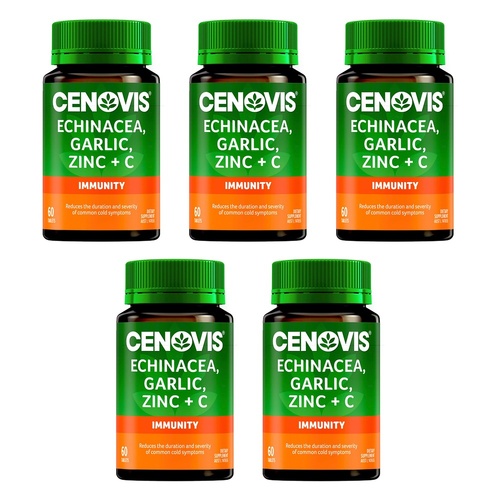 Cenovis Echinacea, Garlic, Zinc & C Immunity 60 Tablets Pack of 5