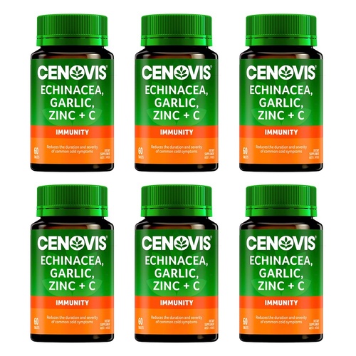 Cenovis Echinacea, Garlic, Zinc & C Immunity 60 Tablets Pack of 6