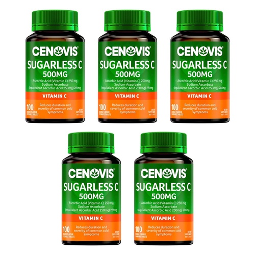 Cenovis Sugarless C 500mg Orange 100 Tablets Pack of 5