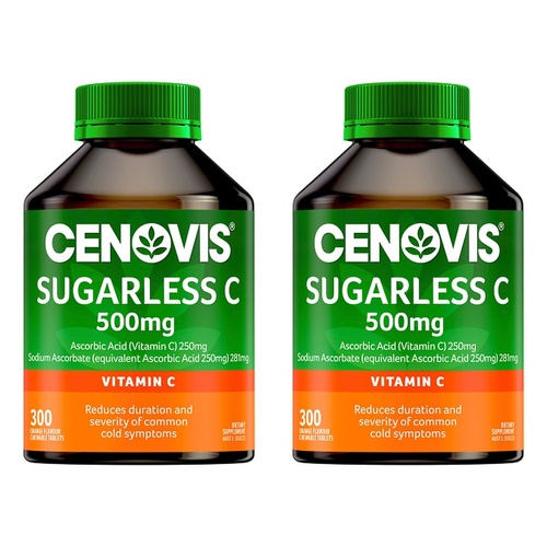 Cenovis Sugarless Vitamin C for Immune Support 500mg Orange 300 Pack of 2