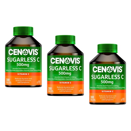 Cenovis Sugarless Vitamin C for Immune Support 500mg Orange 300 Pack of 3