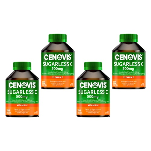 Cenovis Sugarless Vitamin C for Immune Support 500mg Orange 300 Pack of 4