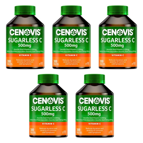 Cenovis Sugarless Vitamin C for Immune Support 500mg Orange 300 Pack of 5