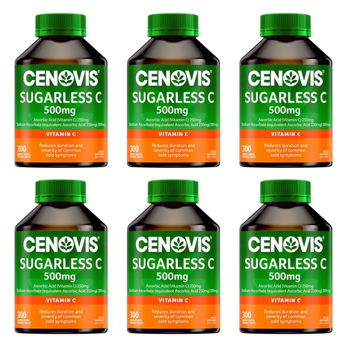 Cenovis Sugarless Vitamin C for Immune Support 500mg Orange 300 Pack of 6
