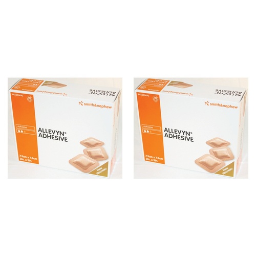 Allevyn Adhesive Foam Wound Dressing 7.5cm x 7.5cm 10 Pack Bundle of 2