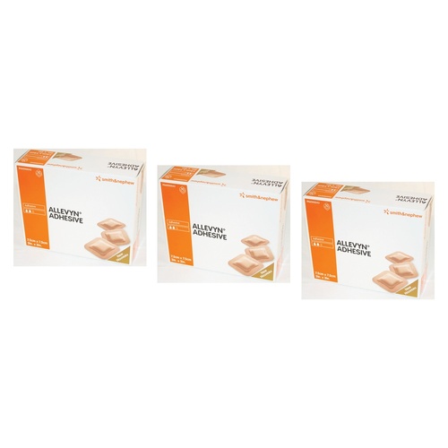 Allevyn Adhesive Foam Wound Dressing 7.5cm x 7.5cm 10 Pack Bundle of 3