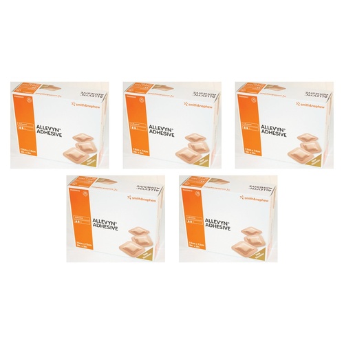 Allevyn Adhesive Foam Wound Dressing 7.5cm x 7.5cm 10 Pack Bundle of 5